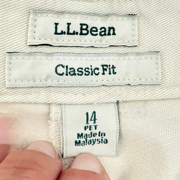 L.L. Bean Classic Fit Wrinkle-Free Cotton Pants 14 Petite Heritage Stone NWT - Picture 6 of 10